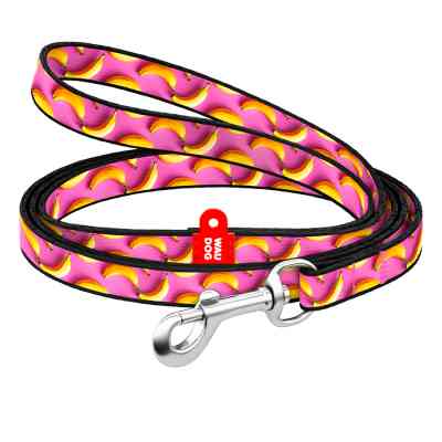 Поводок для кошек WAUDOG Nylon "Бананы на розовом" Ш 10 мм Д 122 см (369-4055) Винница