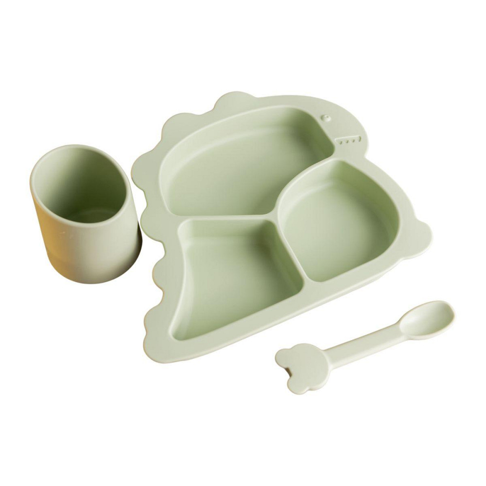 Детский набор силиконовой посуды 3 предмета зеленый HP34545G Киев - изображение 3