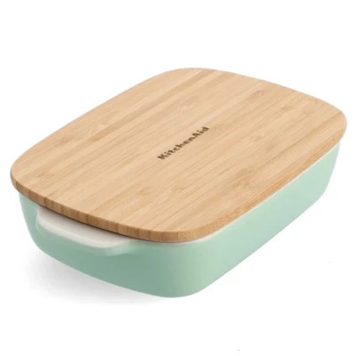 Форма для випікання KitchenAid з кришкою керамогранітна 0,9 л Фісташкова (CC007424-001) Вінниця - фото 1