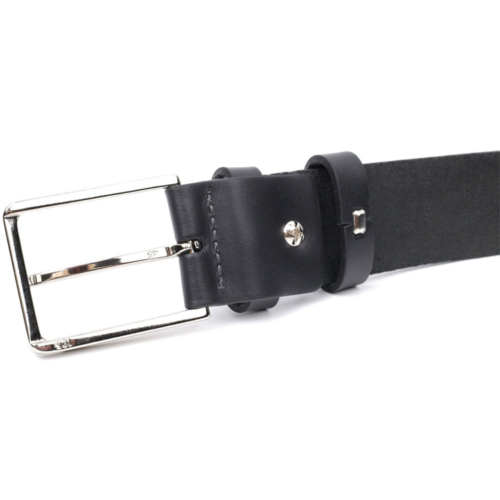 Класичний ремінь брючний для чоловіків з натуральної шкіри Чорний (GRANDE PELLE) Київ - фото 6