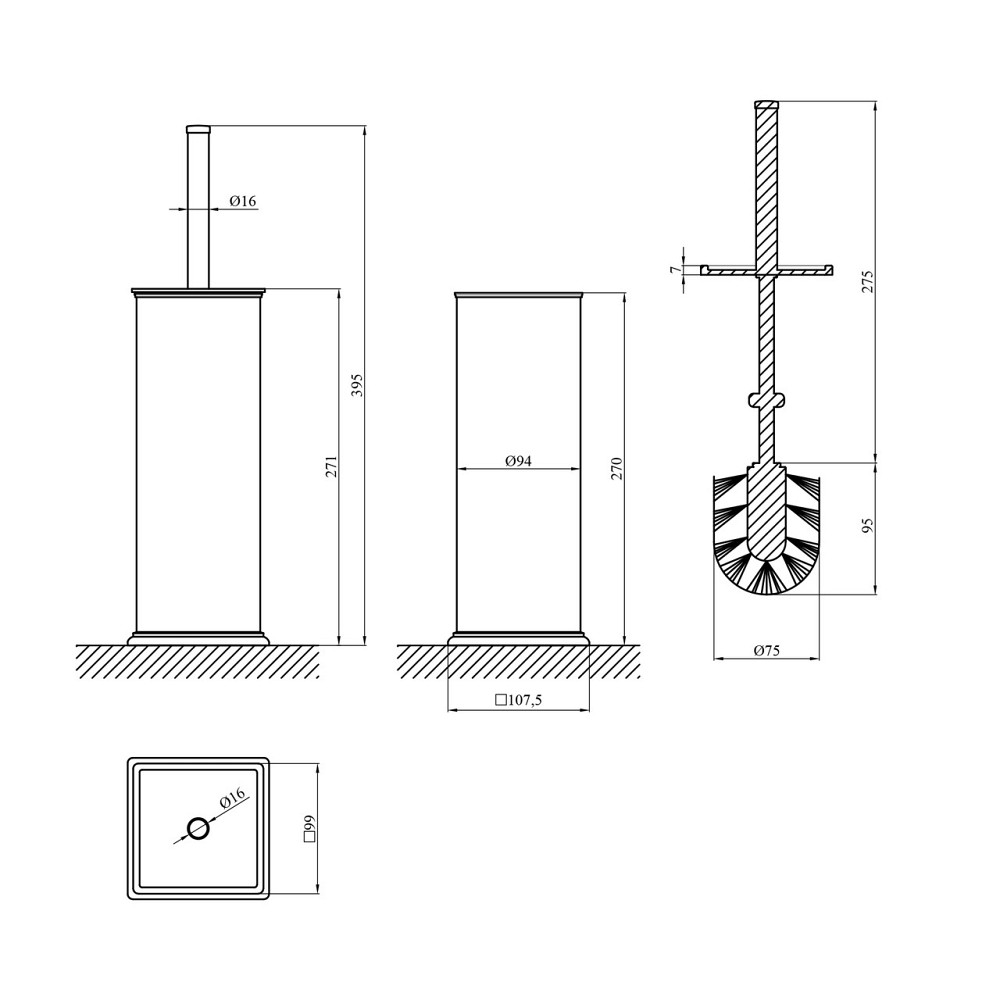 Ершик для унитаза напольный Kroner KRP Graz - C017 Киев - изображение 2