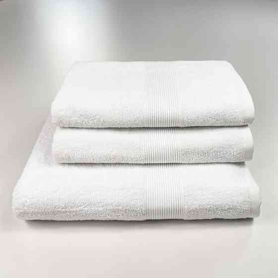 Набір махрових рушників з Бордюром 3шт GM Textile 50х90см, 50х90см, 70х140см 400г/м2 (Білий) Суми