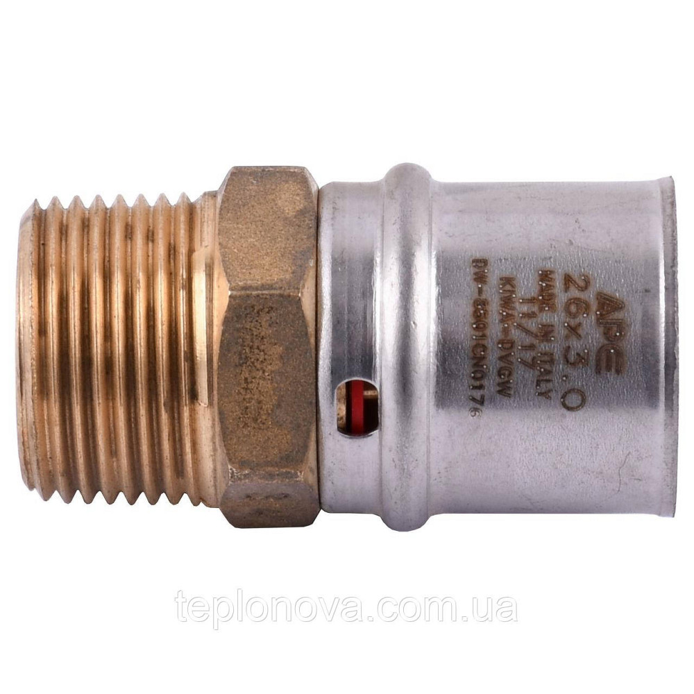 Муфта с наружной резьбой пресс APE AP 101 3/4″х26 ITALY Черновцы - изображение 1