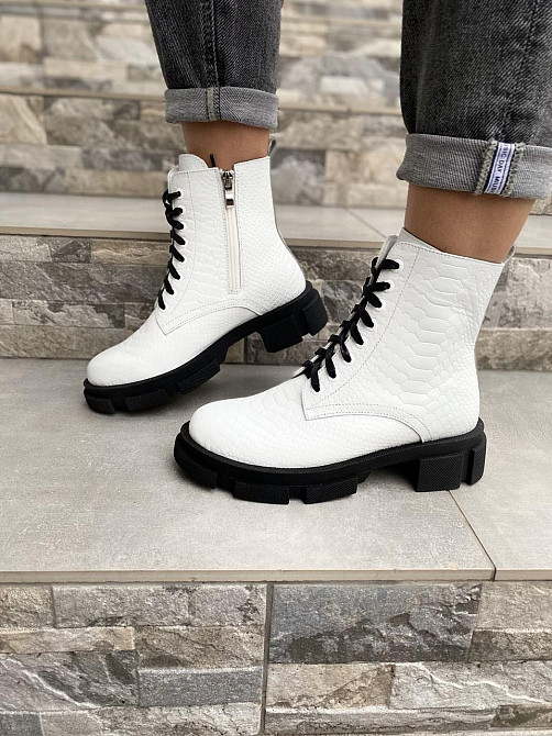 Черевики жіночі GREMMY білий дракон натуральна шкіра висота 13 см розмір 38 (4176) Коломия - фото 9