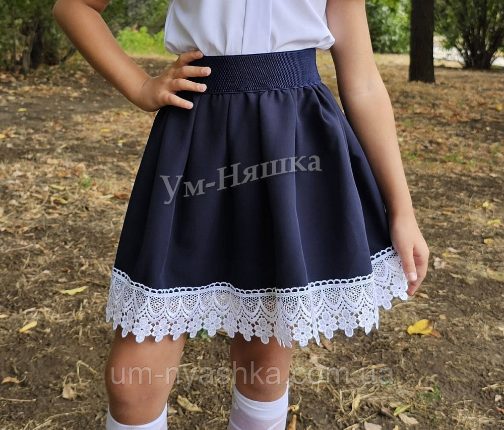 Шкільна спідниця з білим мереживом на 116-134 Кривий Ріг - фото 1