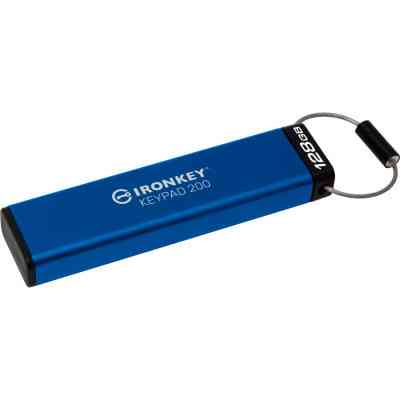 USB флеш накопитель Kingston 128GB IronKey Keypad 200 AES-256 Encrypted Blue USB 3.2 (IKKP200/128GB) Винница