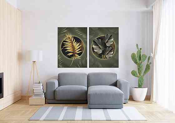 Модульная картина в гостиную / спальню   Пальмове листя  TLV-2_063 90x132 см Київ