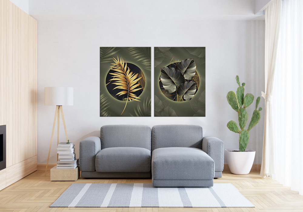 Модульная картина в гостиную / спальню   Пальмове листя  TLV-2_063 90x132 см Київ - фото 3