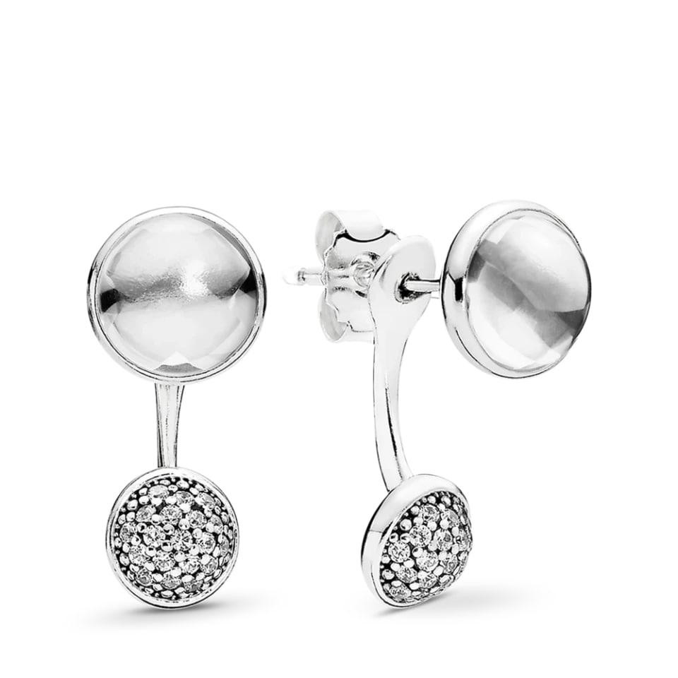 Срібні сережки Pandora "Мерехтливі краплі" 290728CZ MasterSem Київ - фото 1
