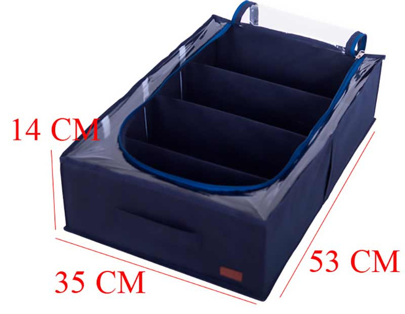 Органайзер для хранения вещей и обуви на 4 отделения KHV-3-jeans (Синий) Сумы - изображение 2