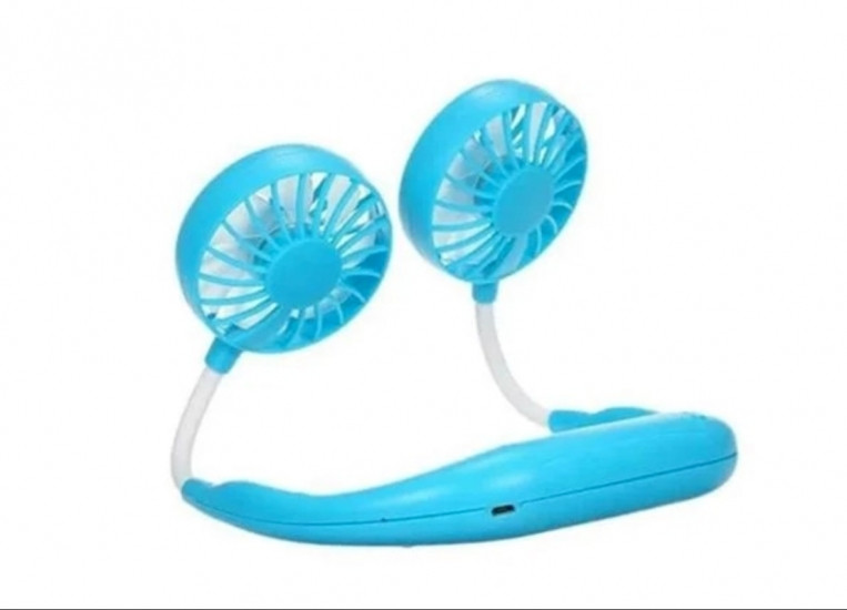 Вентилятор на шею портативный с аккумулятором (голубой) Винница - изображение 4