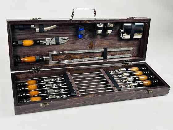 Подарунковий набір шампурів в дерев'яному кейсі для пікніка СКІФ HAPPY DAYS Тернопіль