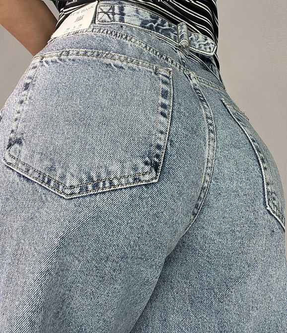 Джинси жіночі Its Basic 3140 skater balon широкі банани затяжка на талії блакитні, блакитний, 38, 38, 85 см, 114 см Київ - фото 16