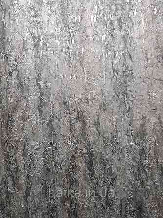 Шпалери вінілові на флізеліні гарячого тиснення DU&KA 1.06х10 вензель основа під штукатурку сірі коричневі Київ