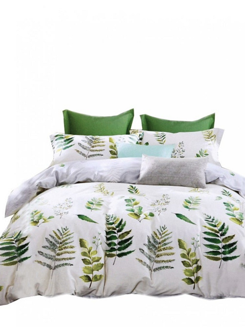 Ecotton Комплект постільної білизни Ecotton двоспальний 180х215 см Папороть біла (21204АВ) Коломия - фото 3