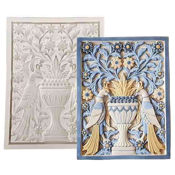 Молд силіконовий Птахи 197 на 150 мм сірий Київ