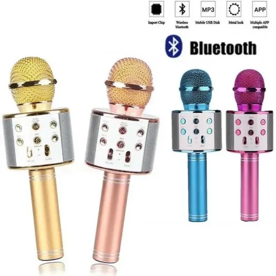 Беспроводной микрофон С 48340 (50) 4 цвета, караоке, bluetooth, USB, колонка, в коробке  , шт Київ