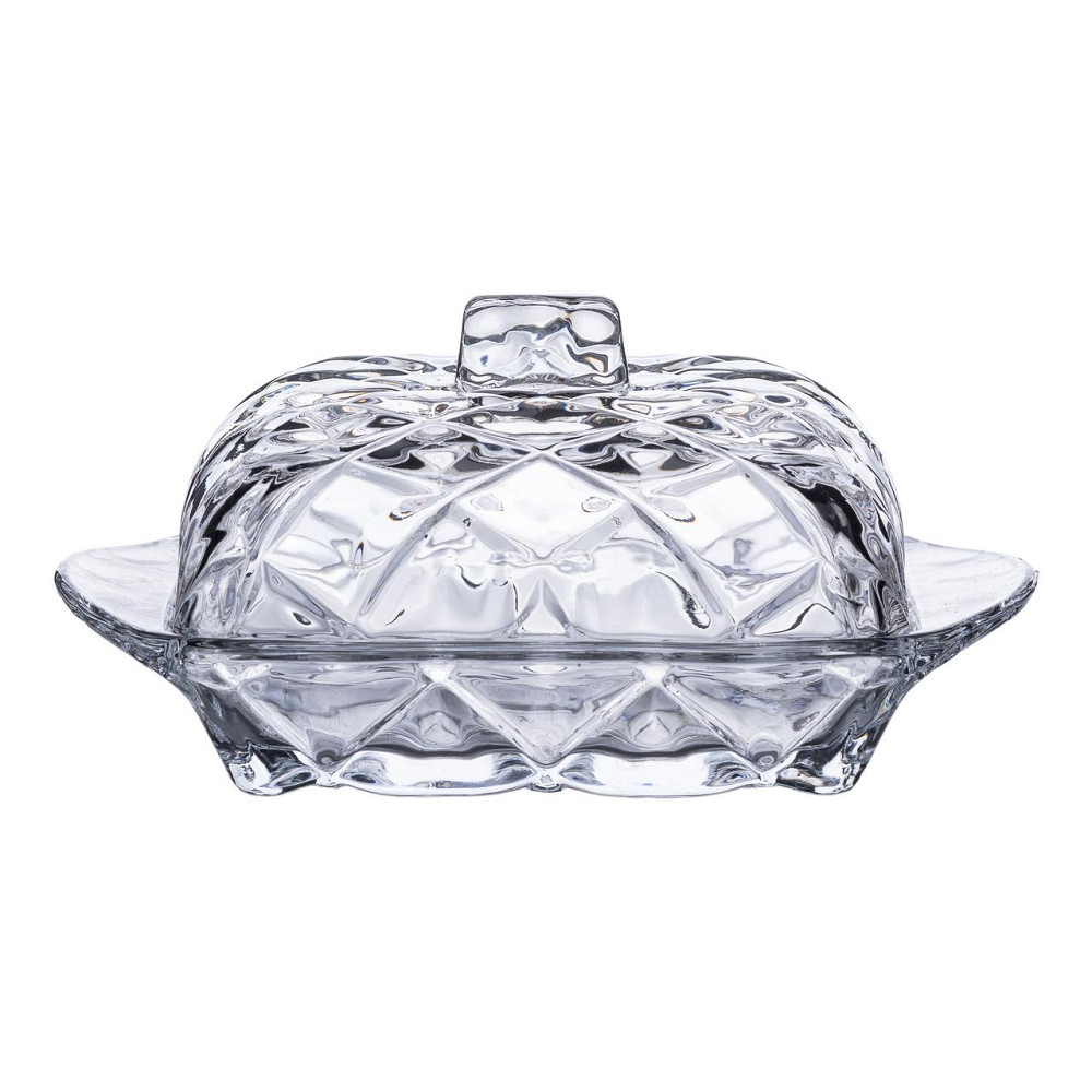 Yiwu Маслянка скляна для вершкового масла з кришкою 16.5х10.5х8 см підставка для вершкового мас Коломия - фото 1