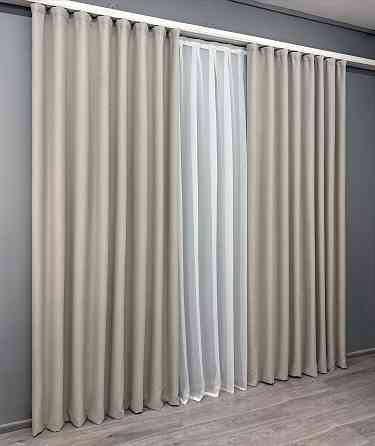 Комплект штор VR-Textil Блекаут двосторонній Scandi № 1905ш Тауп 100х270 см 2 шт (31-995) Київ