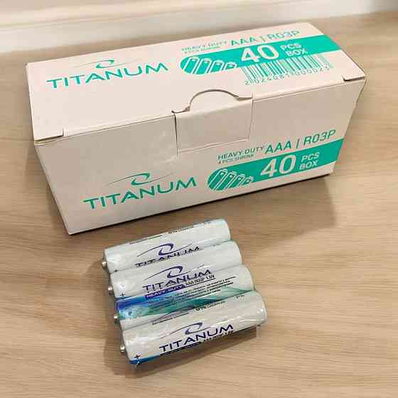 Батарейки TITANUM AAA R3 солевые 40 шт — міні пальчикові елементи живлення для пультів, годинників та іграшок Харків
