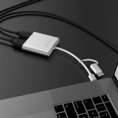 Адаптер USB-C/A to 2xHDMI F dual display J5create (JCA365-N) Винница - изображение 6