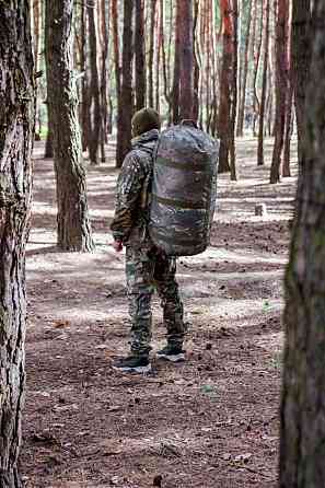 Армійська сумка-баул мультикам 110 л військова водонепроникна міцна сумка для ЗСУ WASA Львів