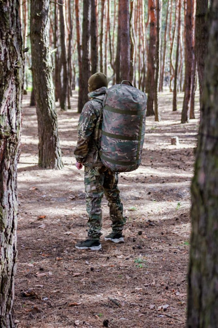 Армійська сумка-баул мультикам 110 л військова водонепроникна міцна сумка для ЗСУ WASA Львів - фото 1