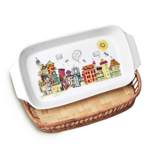 Форма для запікання 1,5л 36*19*5см прямокутна з ротанговим кошиком кераміка 6304 KAMILLE Житомир - фото 5