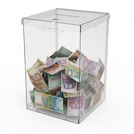 Ящик EKOSTAR с замком для пожертвований и сбора денег 200x200x300. Объем 12 литров Киев