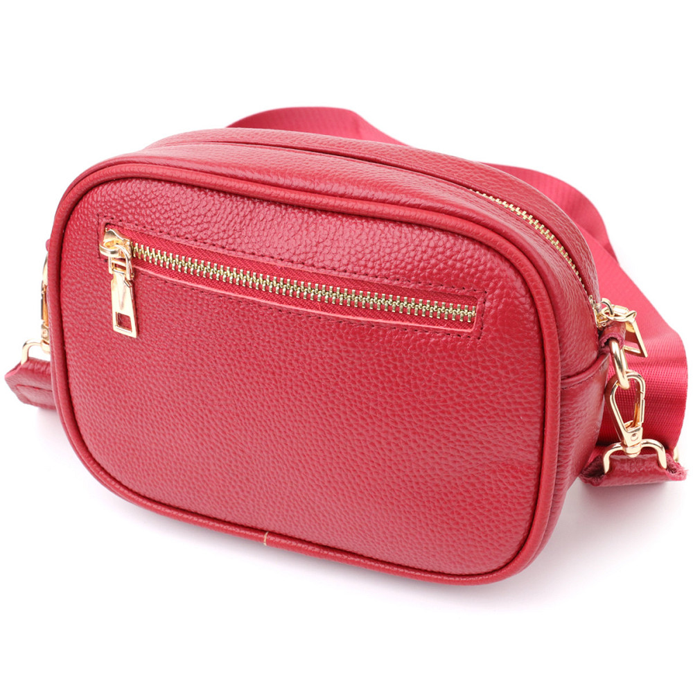 Жіноча сумка на кожен день із натуральної шкіри Vintage 22903 Червоний Київ - фото 2