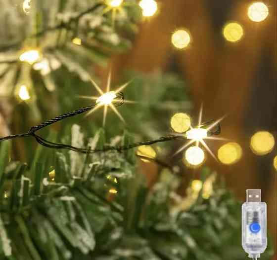 Гірлянда-бахрома 140 см 50 led з usb Теплий білий (0934) Смела
