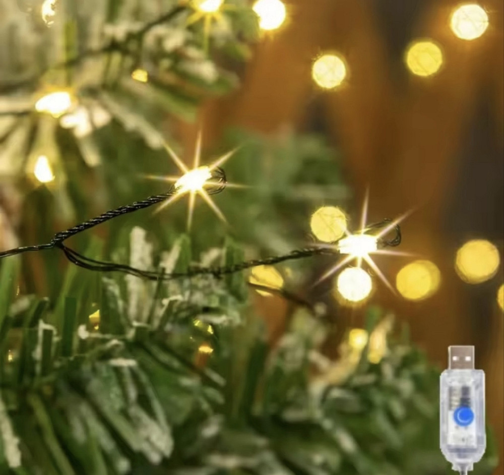 Гірлянда-бахрома 140 см 50 led з usb Теплий білий (0934) Смела - изображение 4