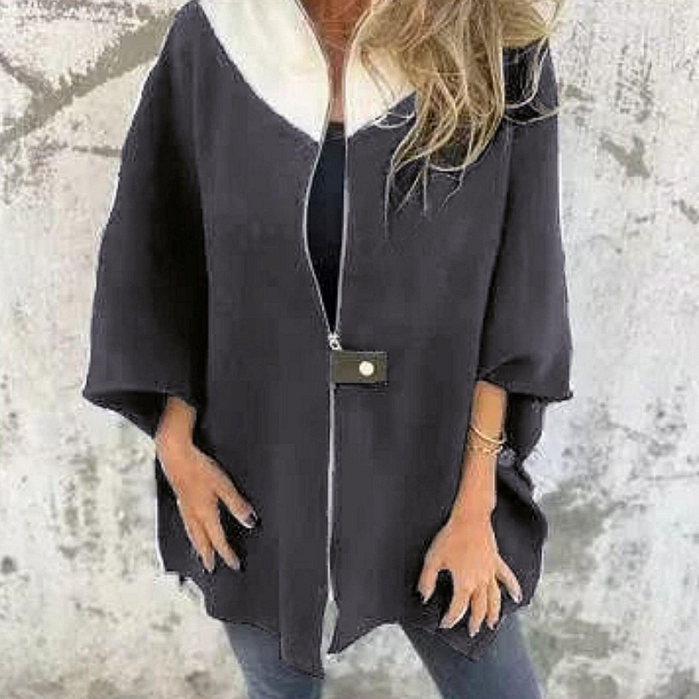 Женский базовый теплый кардиган-пончо ангора вязкая Графит, 48/54 Одесса - изображение 2