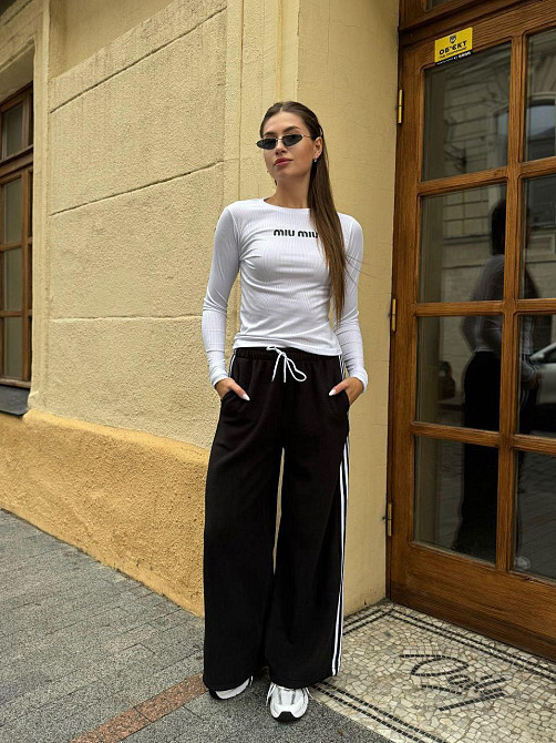 Женские стильные теплые штаны оверсайз с лампами флис,, polar’’ Черный, 46/48 Одесса - изображение 5