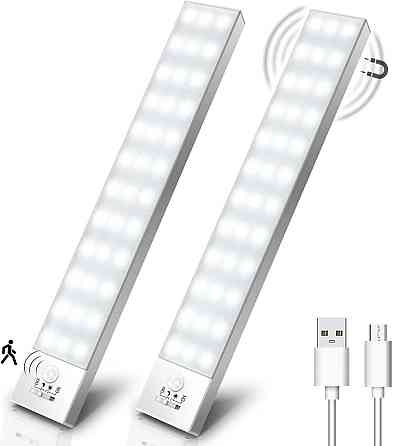 Світильник OUILA з датчиком руху 23см, LED USB, 3 режими, димірування, для шафи, кухні, коридору 2 ш Київ