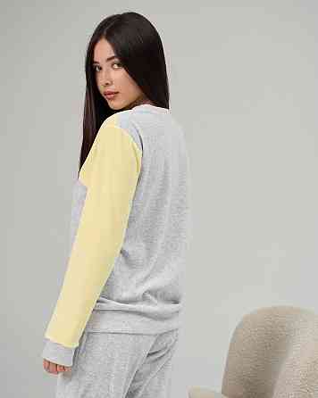 Жіноча піжама зі штанами Nicolette Три котики — Велюр 87125 S, Жовтий Київ