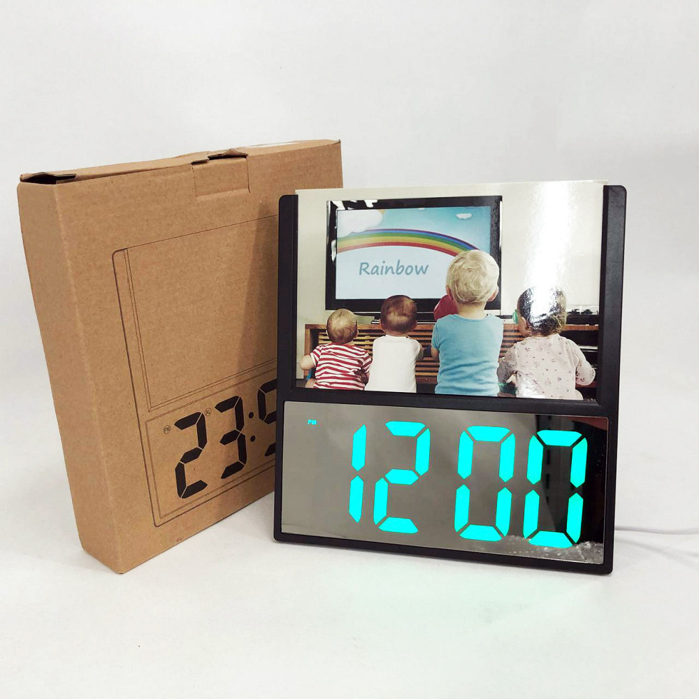 Часы сетевые электронные светящиеся настольные DS-6608, Настольные часы со QX-236 светящимся циферблатом Киев - изображение 2