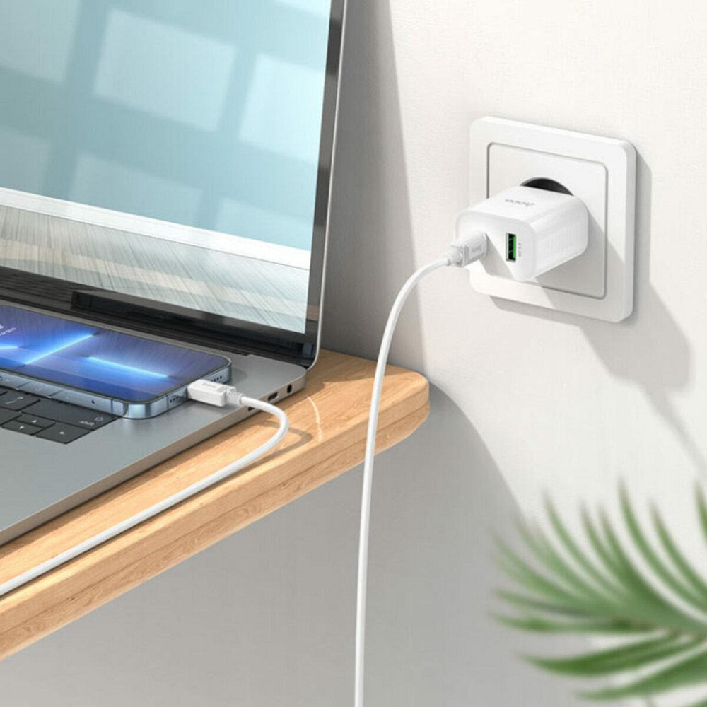 Мережевий зарядний пристрій HOCO C80A Plus Rapido PD20W+QC3.0 charger set, колір білий 6931474779892 Одеса - фото 6