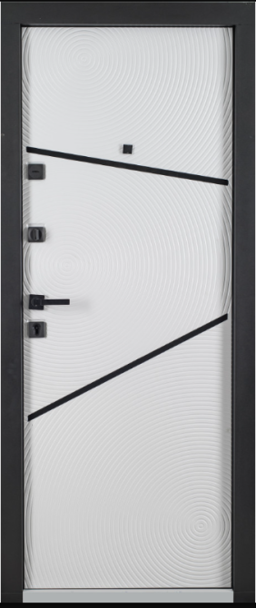 Двері вхідні Артіз Еліт 023 Антрацит новий супермат / біла шагрень 860х2040 мм Київ - фото 2