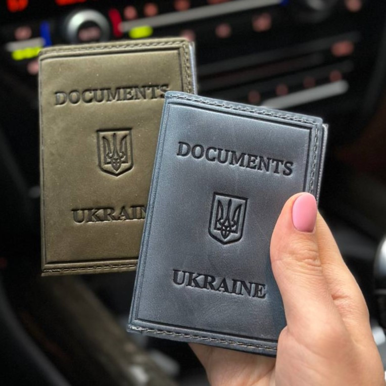 Кожаная обложка для ID-паспорта и водительских прав 2186-1B Киев - изображение 12