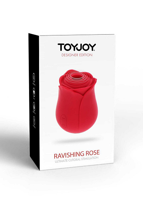 Вакуумний стимулятор клітора у вигляді троянди Toy Joy, силіконовий, червоний Sex Aura Київ - фото 2