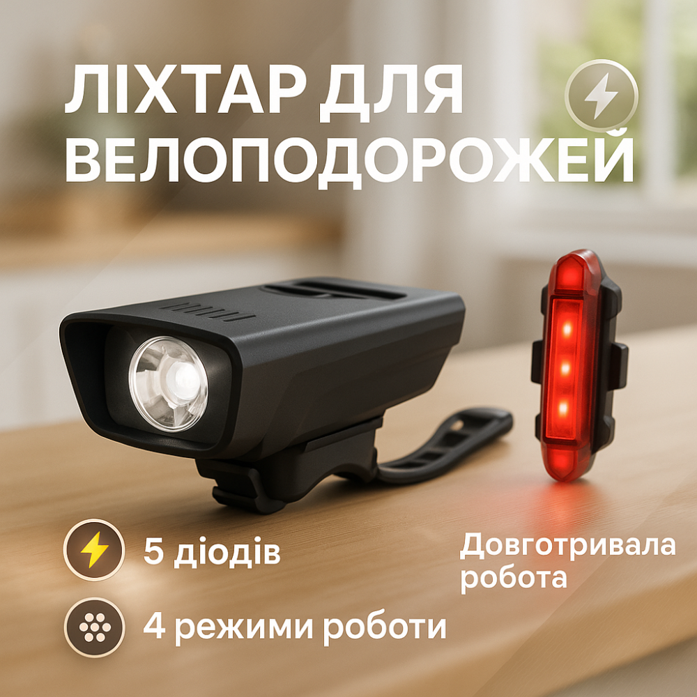 Фара з акумулятором для велосипеда, Фара велосипедна передня, Потужні велосипедні фари KU-45 Львів - фото 6