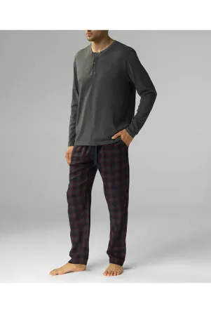 Чоловіча піжама (довгі штани, довгий рукав) 100% Бавовна Atlantic NMP-375 M Київ