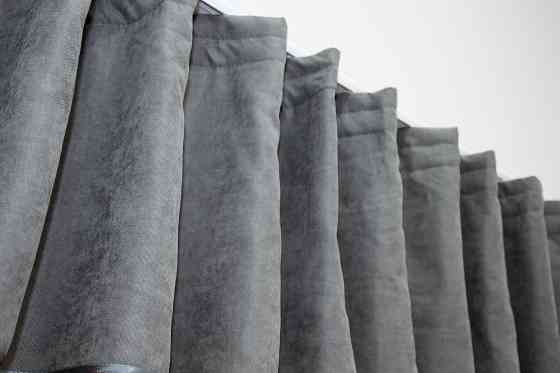 Кухонные шторы VR-Textil № 073к с ламбрекеном и подхватами персиковый с серым 290х170 см (52-0135) Киев