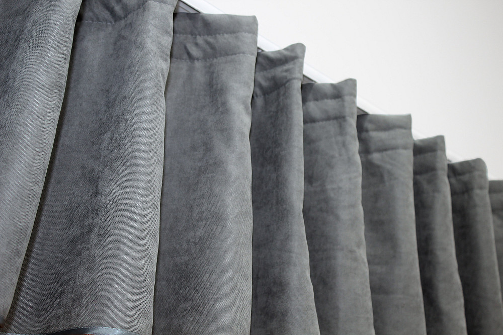 Кухонні штори VR-Textil № 073к з ламбрекеном і підхватами персиковий з сірим 290х170 см (52-0135) Київ - фото 5