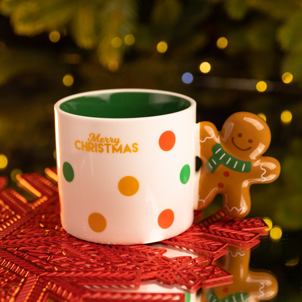 Новогодняя фарфоровая чашка Merry Christmas 350 мл Киев - изображение 3