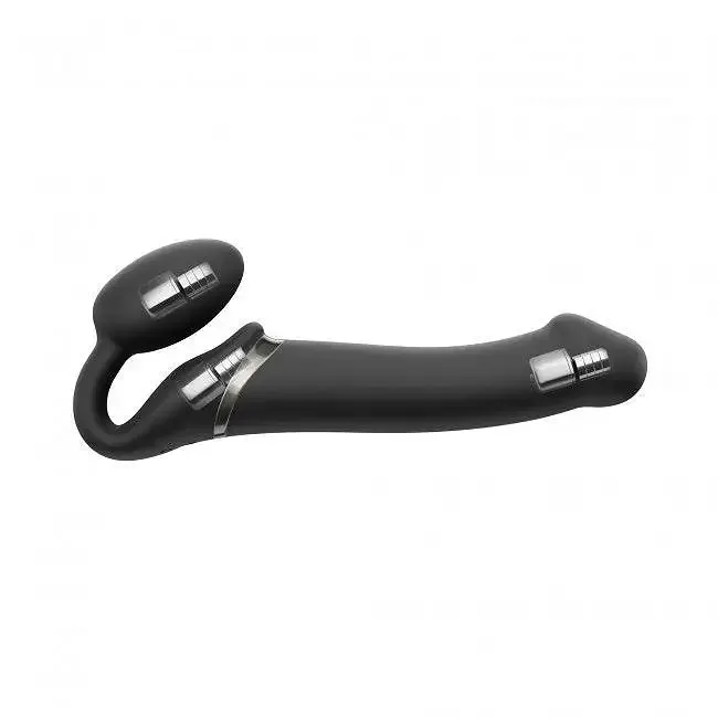 Безремінний страпон з вібрацією Strap-On-Me Vibrating Black M, діаметр 3,3 см, пульт ДК, регульовани Львов - изображение 2
