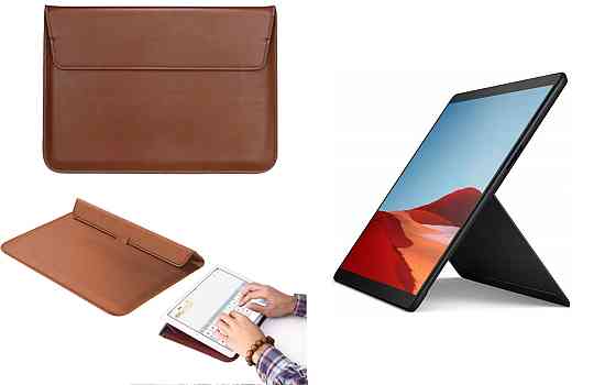 Чохол-конверт VitoCase для Microsoft Surface Pro X, з функцією підставки для планшета Коричневий Київ