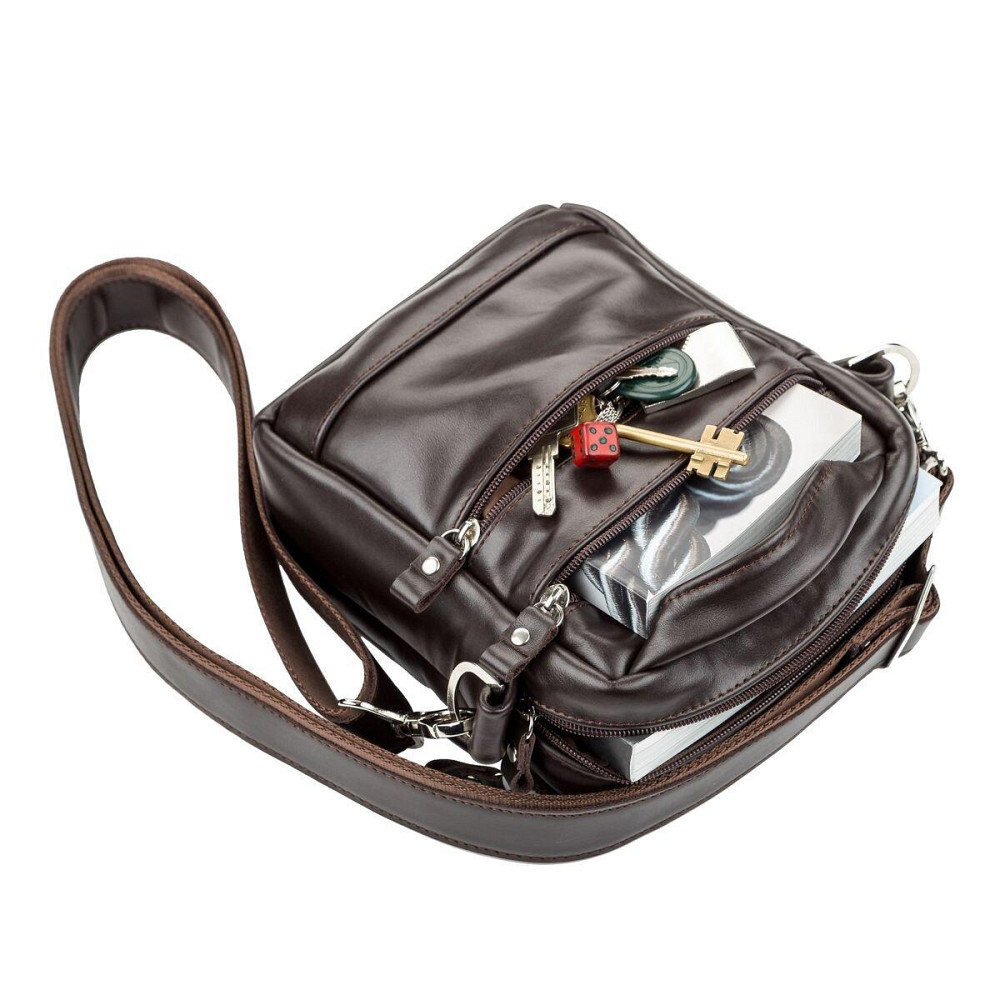 Сумка чоловіча SHVIGEL 11125 шкіряна Коричнева Київ - фото 5