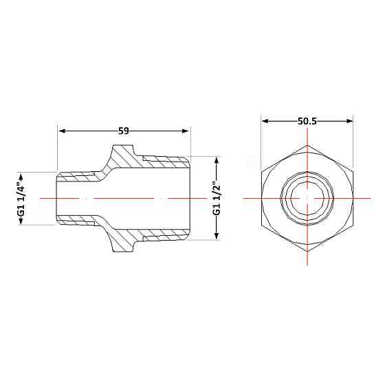Ніпель чавунний 1" 1/2х1" 1/4 НР Київ